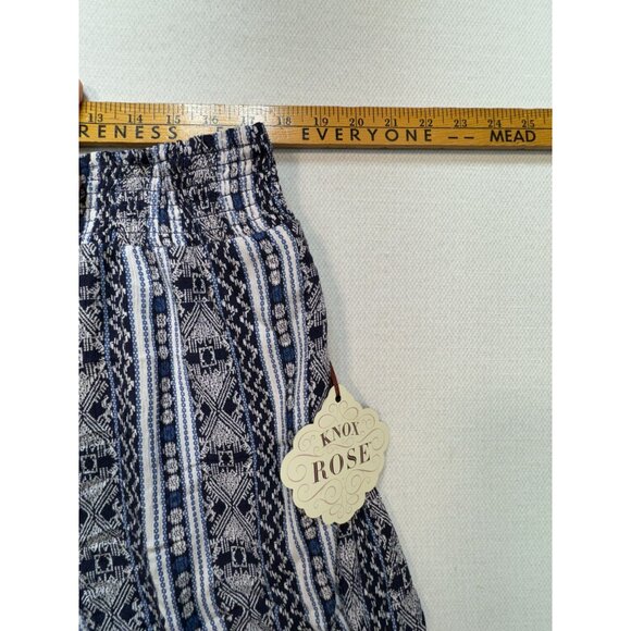 NWT Knox Rose Striped Mid-Rise Boho Shorts Women XXL Blue White Striped Smocked - Picture 8 of 12